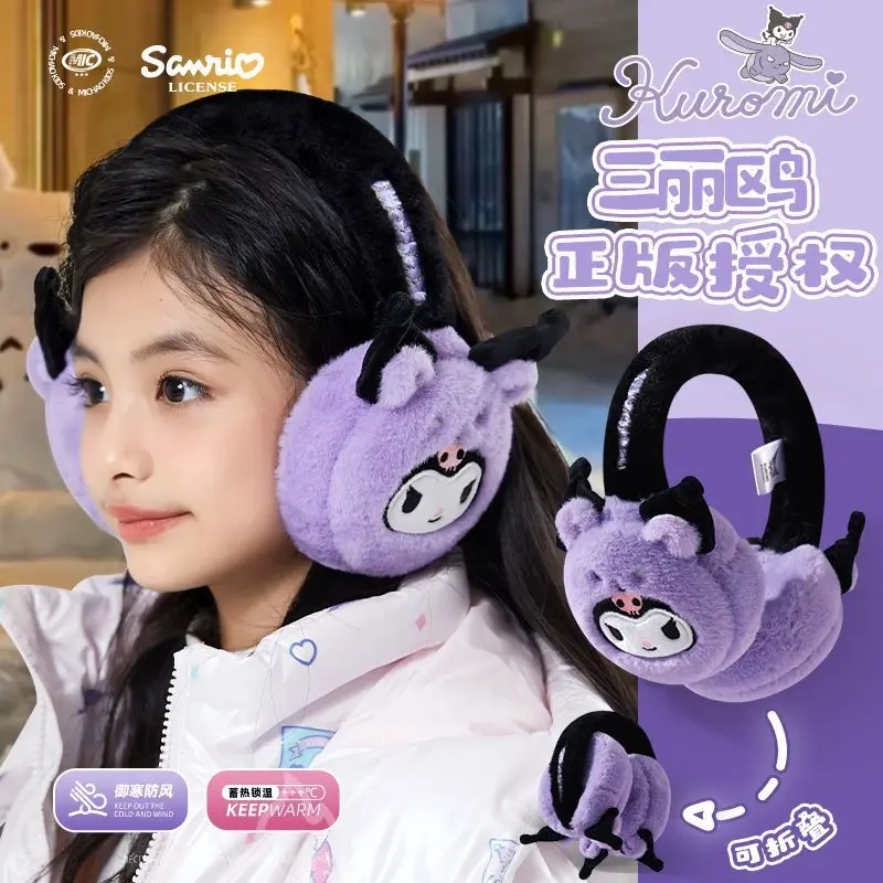 

Sanrio Kawaii Kuromi My Melody Cinnamoroll Warm Earmuffs Thickened Cartoon Cute Pochacco Anime Velvet Earmuffs Winter Kid Gift