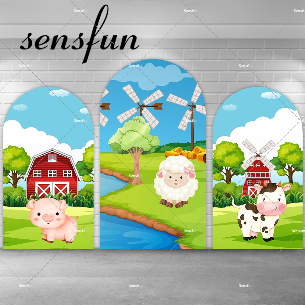 

Animals Farm Theme Barn Arch Backdrop Cover Baby Cow Pig Sheep Kids Birthday Party Arched Backgrounds Chiara Wall Banner