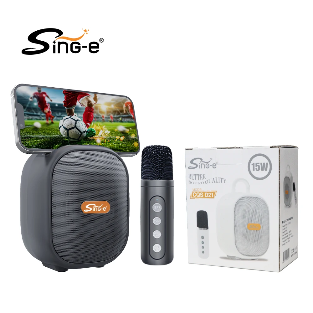 ZQS D21 K12 Mini BT Karaoke Speaker Kids RGB LED Lighting Wireless Home Karaoke System Microphone Featuring Bass Sound