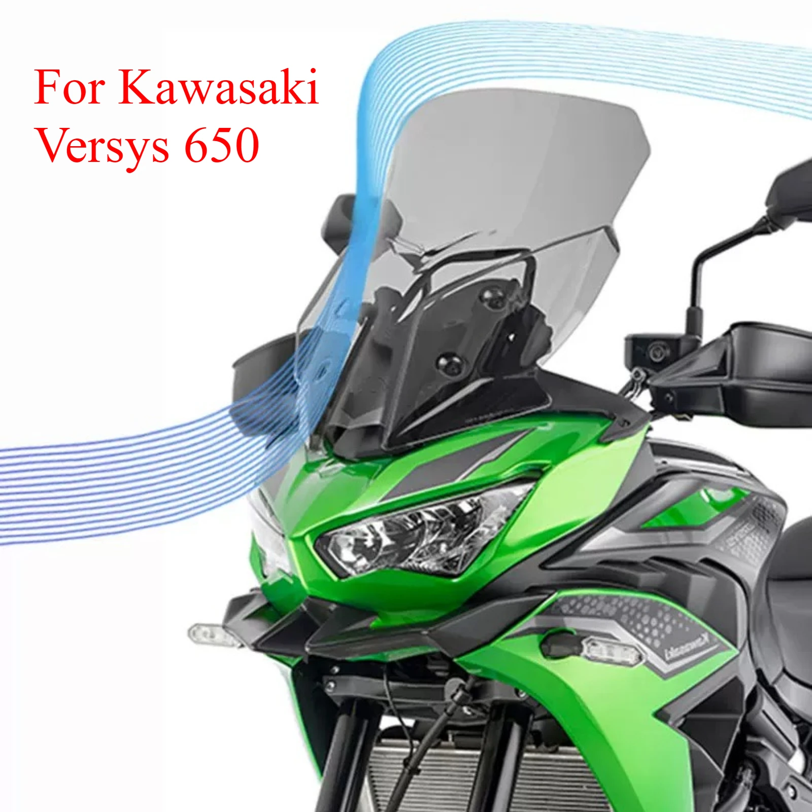 

For Kawasaki Versys 650 Versys650 2023 Motorcycle Modding Windshield Windscreen Heightened and Modified Transparent Front Glass