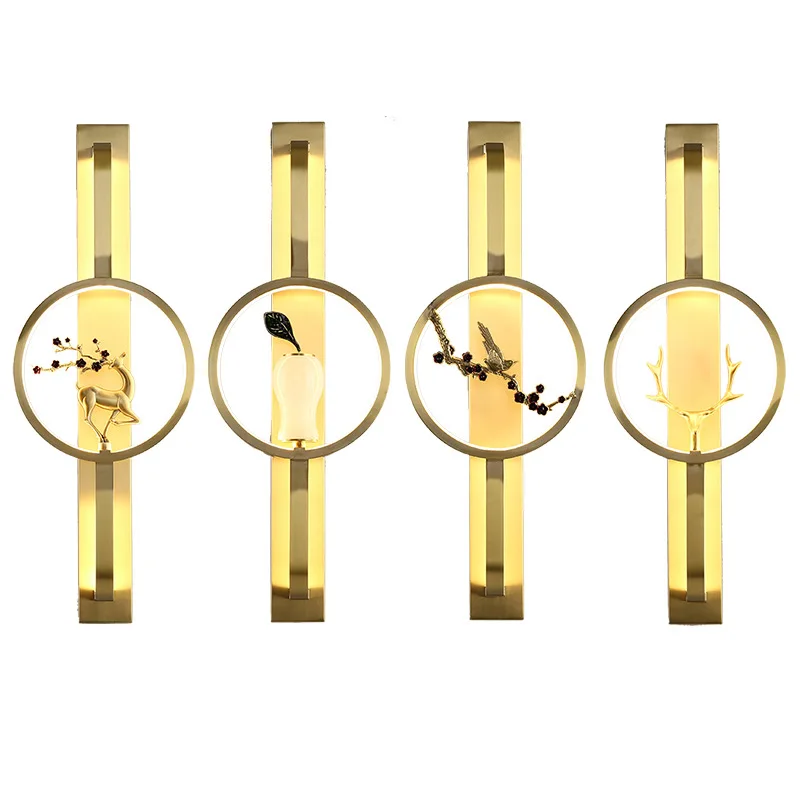 

All copper, new Chinese style, wall lamp, living room, background wall, Chinese style creativity