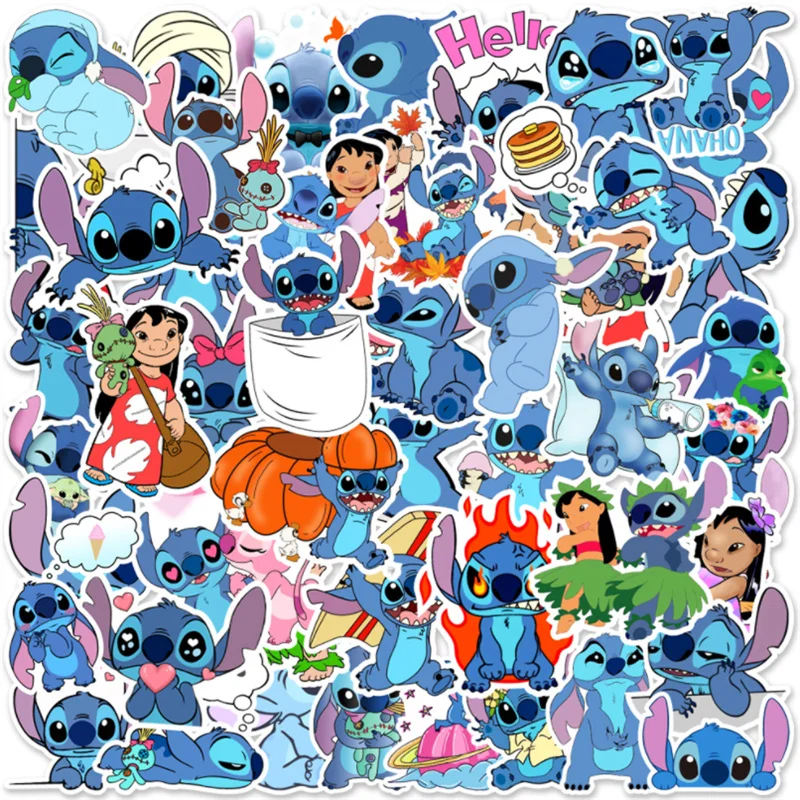 

MINISO 50PCS Lilo & Stitch Cosplay Stickers Graffiti For Laptop Luggage Bike Car Skateboard Waterproof Decal Toys Sticker