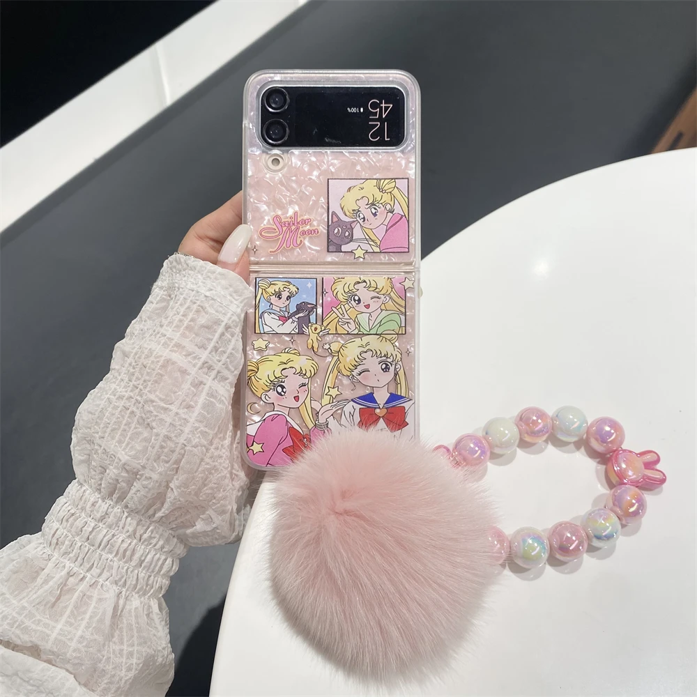Cute Cartoon Japanese Anime Sailor Moon Phone Case For Samsung Galaxy Z Flip 7 6 5 Case Soft TPU Back Cover For Z Flip 3 4 view 6