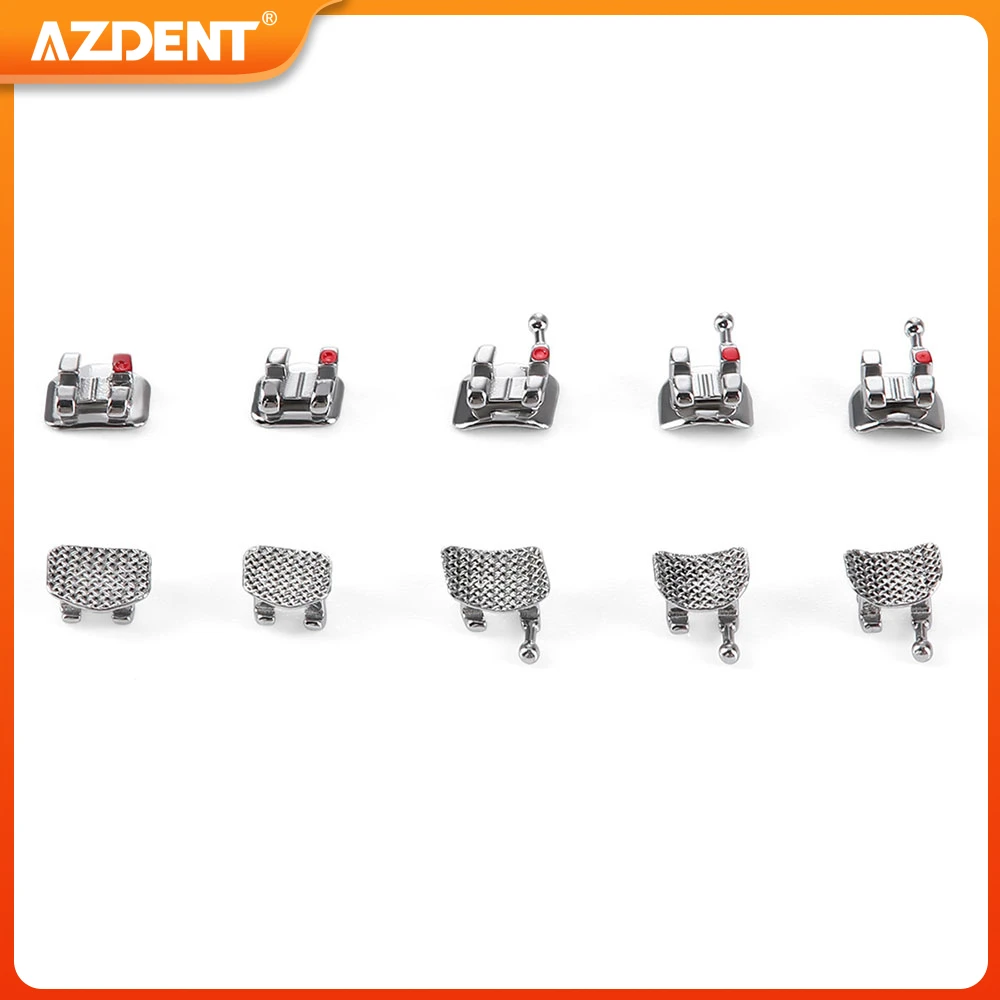 10Packs Dental Brackets Orthodontic Braces Metal Mini MIM Monoblock Mesh Base Roth/MBT 0.022/0.018 Hooks 3-4-5 20szt/Pack