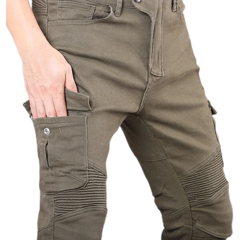 Black Green Summer Moto Pants Pants Men Moto Jeans Protective Gear Riding Touring Motorbike Trousers Motocross Pants Moto Pants