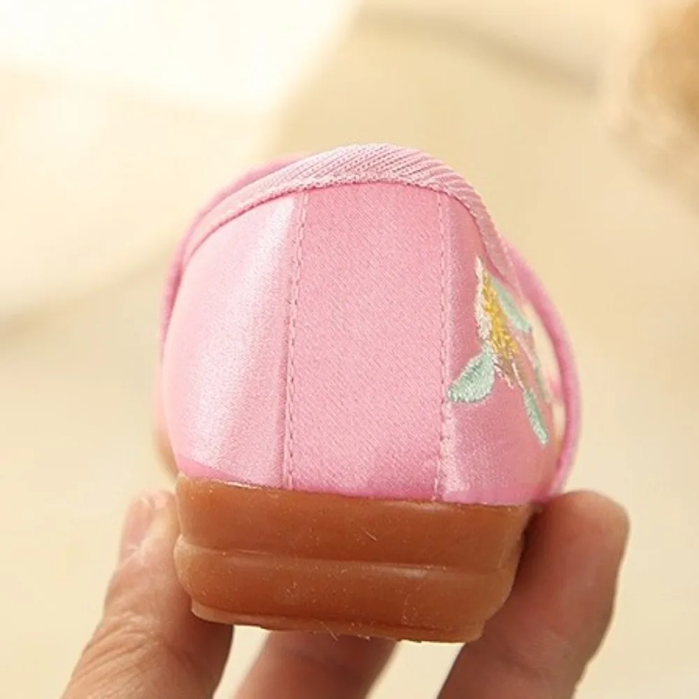 

Танцевальные туфли для девочек в китайском стиле, мягкая подошва, износостойкие, детские туфли-балетки для ханьфу, дышащие профессиональные балетные туфли