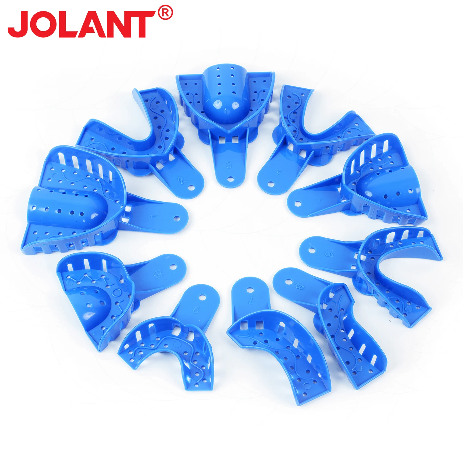 JOLANT 10PCS/Kit Dental Impression Trays Plastic Teeth Holder Trays Tools Autoclavable for Childrens Adults