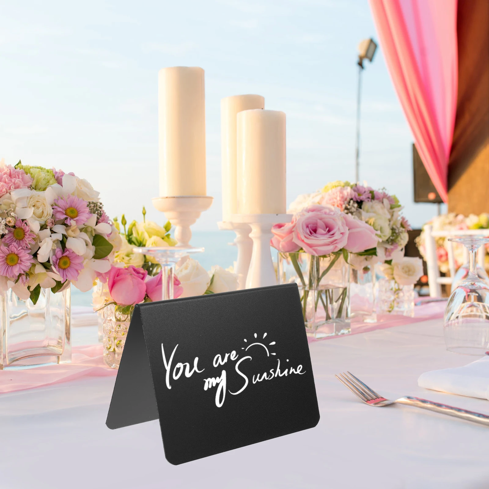 

1Set Mini Blackboard Sign Simple Design Lightweight Portable Standing Message Price Board for Food Table Party Wedding Display