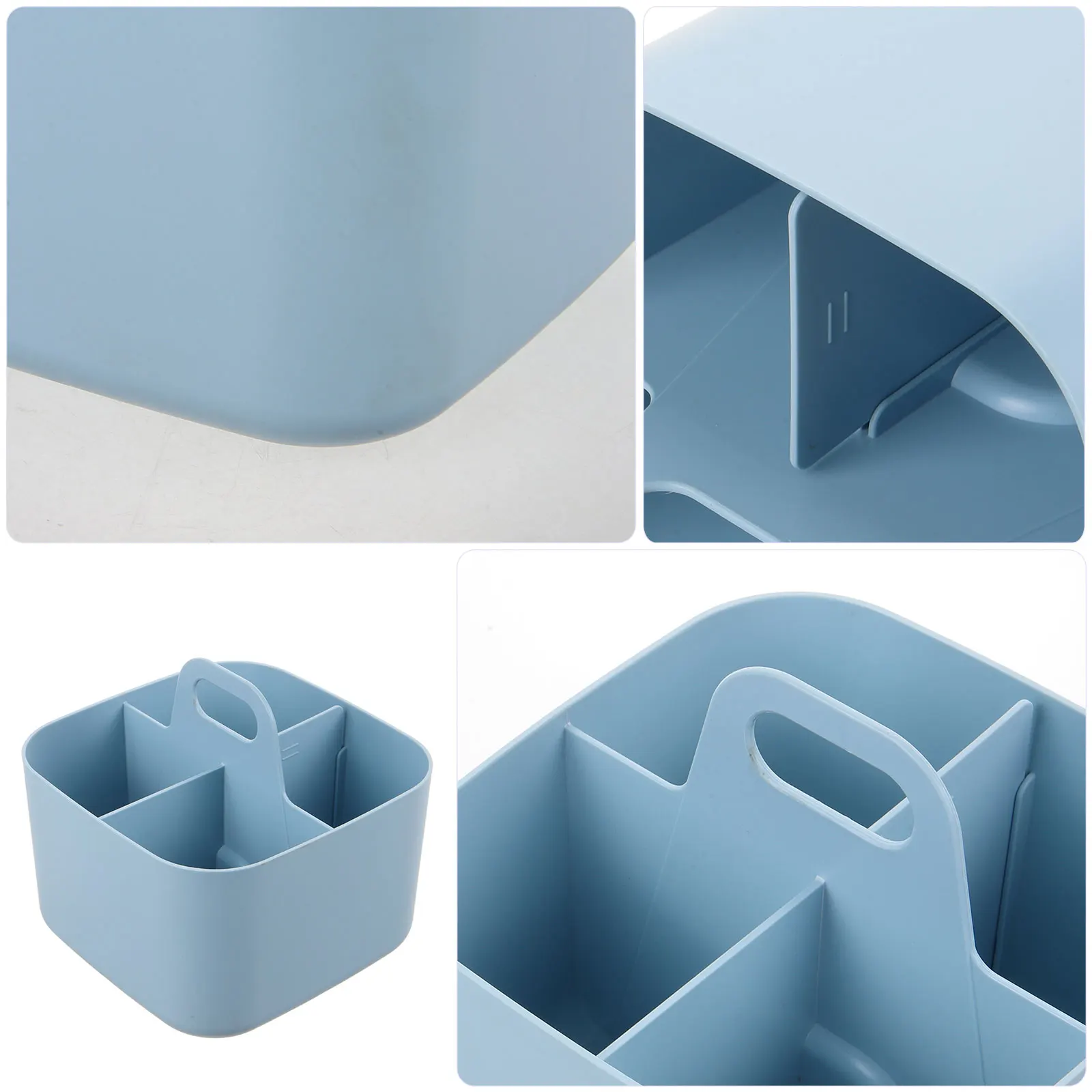 

Divided Storage Basket Handle Storage Box Four Compartments Reusable Desktop Organizer for Home Office Art Supplies Stationery