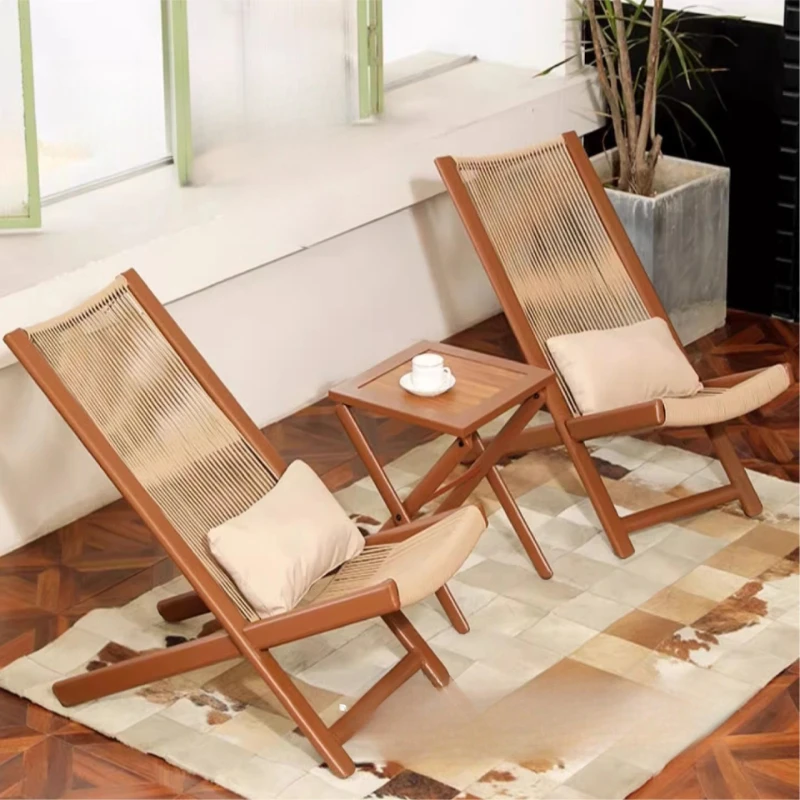 

Balcony Outdoor Table and Chair Combination Courtyard Garden Terrace Folding Leisure Chair Homestay Fengxin
