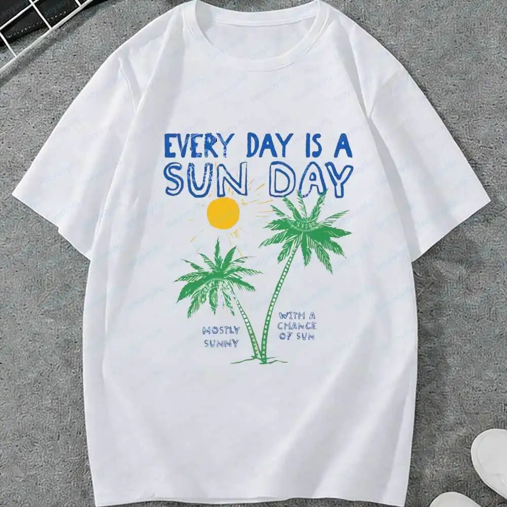 Summer Sunshine Shirt Sunset Lover Tshirt Trendy Beach Shirts Coconut Girl Tee Cute Summer Beachy Top Graphic T Shirts Y2k Tops