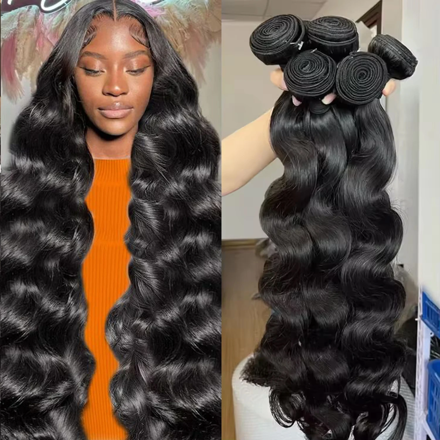 Body Wave Bundles 100% Human Hair 4 5 Bundles Human Hair Raw Natural Black Color Brazilian Virgin Weave Bundles Hair Extensions