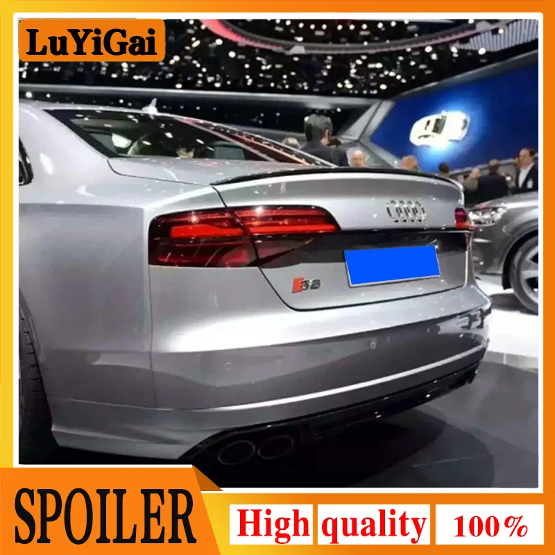 

Спойлер из углеродного волокна для AUDI A8, S8, RS8, Sportback, Coupe 2018, 2019, 2020, 2021 годов, искусственное крыло, автомобильные аксессуары