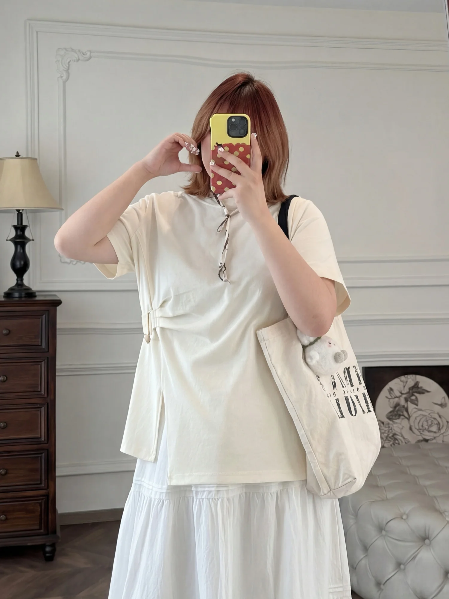 

plus Size Women's round Neck Short Sleeve Loose Fit Slimming Commute Style Cotton Blend T-Shirt Spring New Arrival