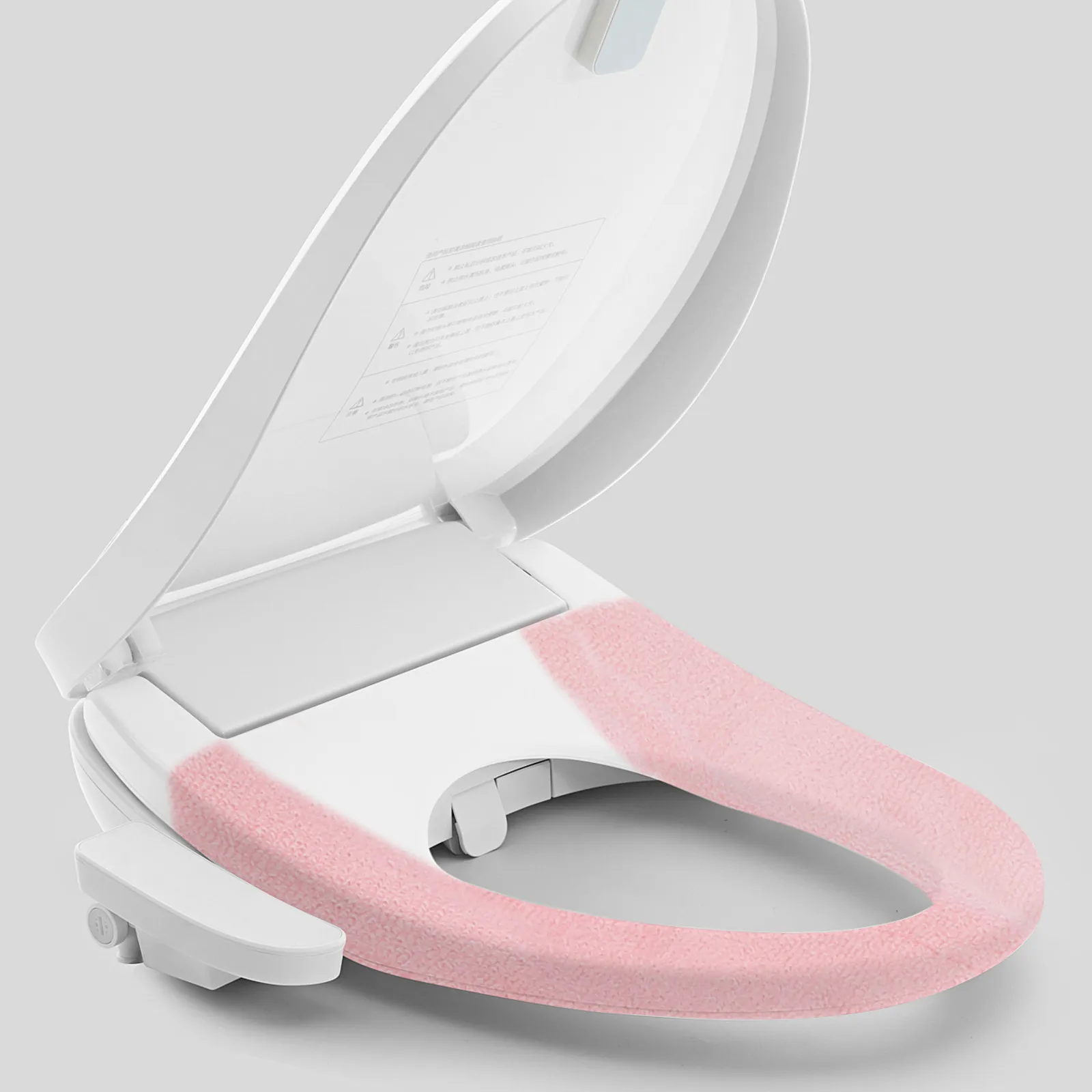 Thick Warm Soft Toilet Seat Cover Universal Snap Button Design Keeps Seat Clean Dry Warm All Seasons Pink