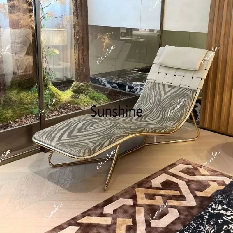 Light luxury recliner wild leopard print home living room balcony modern high-end sense creative fashion