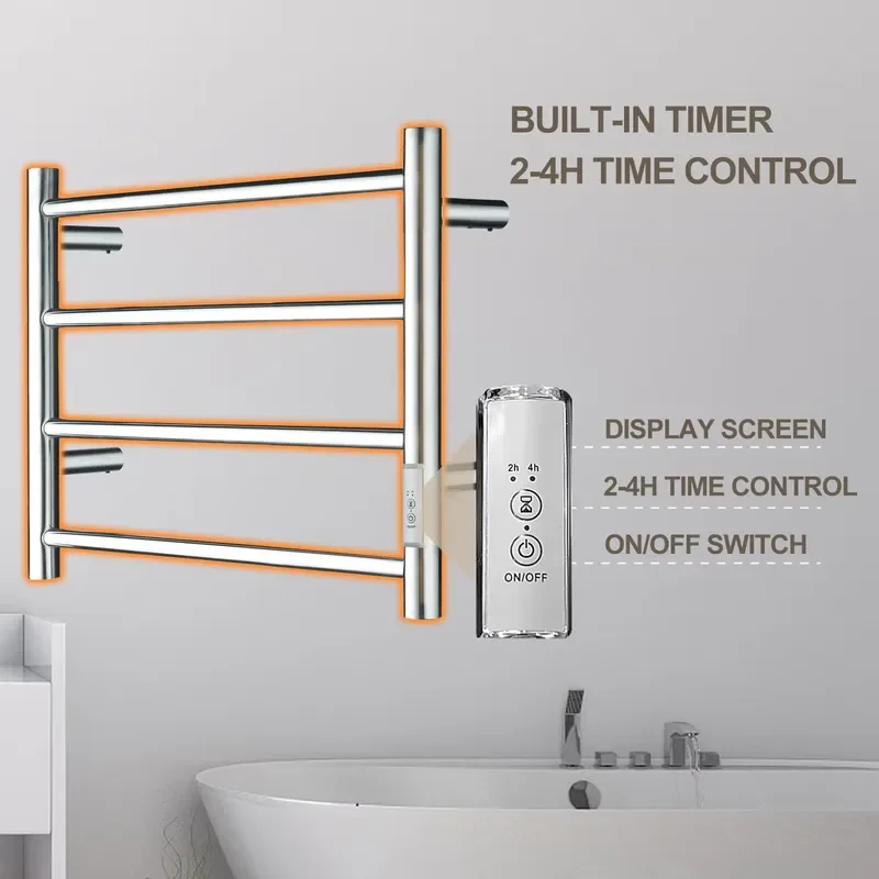 USA Stock Commercial Grade Stainless Steel Electric Heated Towel Rack for Hotel and Spa Bathrooms Durable and Rust Proof