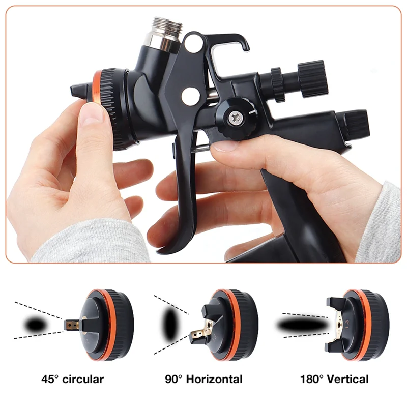 ABZV-RP Pistola a spruzzo di grado industriale 1,3 mm con adattatore e serbatoio misto per riparazione auto, pittura, attrezzatura per spruzzo d'aria con base acqua/olio