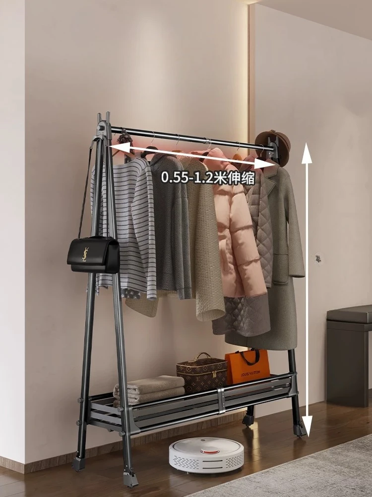Clothes artifact floor-to-ceiling coat rack household bedroom sleeping bedside temporary hanger on bedside