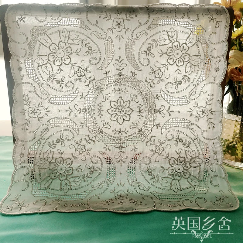 Fazzoletto in puro cotone fatto a mano con sciarpa ricamata cava, fazzoletti regalo artigianali