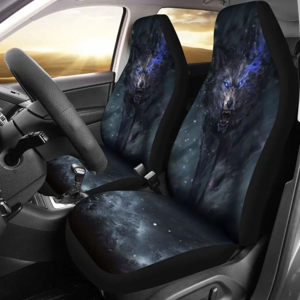 Wolf Blue Eyes Car Seat Covers Amazing 200904,Pack of  Front Seat  Cover