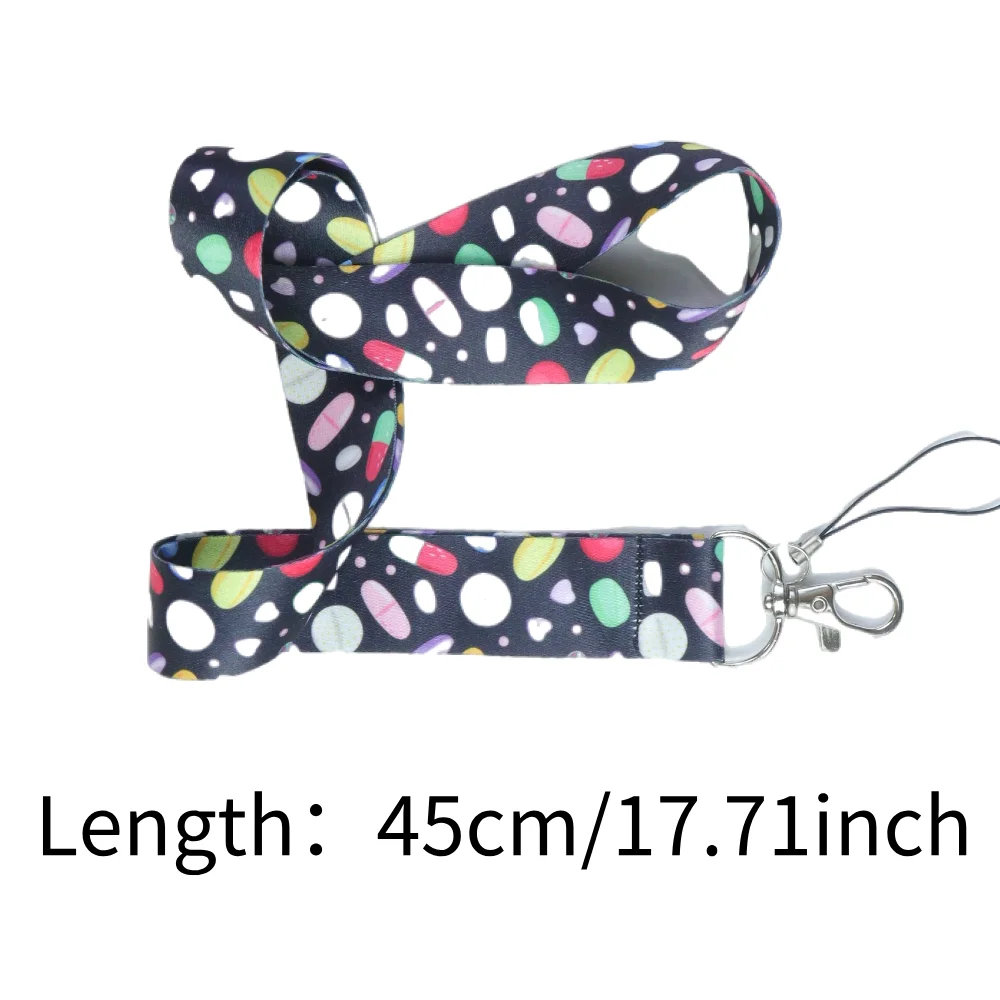 Cartoon Doctor Series Mobile Lanyard Long Fashion Durable Doctor Key Certificate Polyester Ribbon Pendant