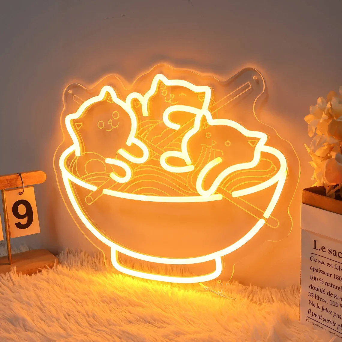 

Ramen Cat Neon Sign,Cute Cat Sign,Kawaii Anime Decor,Handmade LED Sign,Japanese Decor,Bedroom Room Dorm Wall Decor