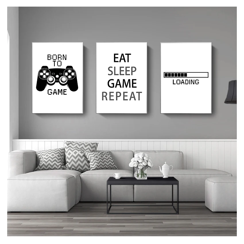 children game PS4 black game player wall artist residence decoration canvas painting M24 Nordic poster print HD painting