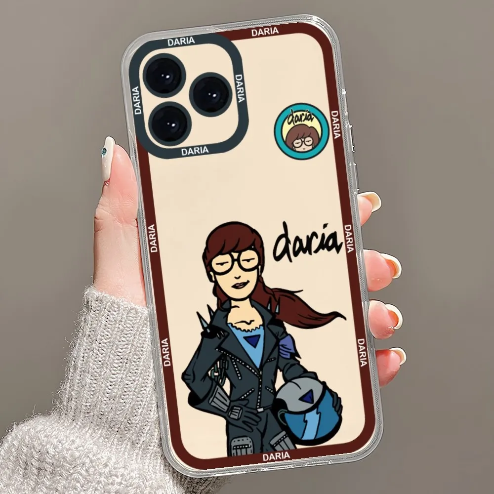 Cartoon D-Daria Cool Phone Case For iPhone 13 14 Mini 11 12 Pro Max Transparent Shell