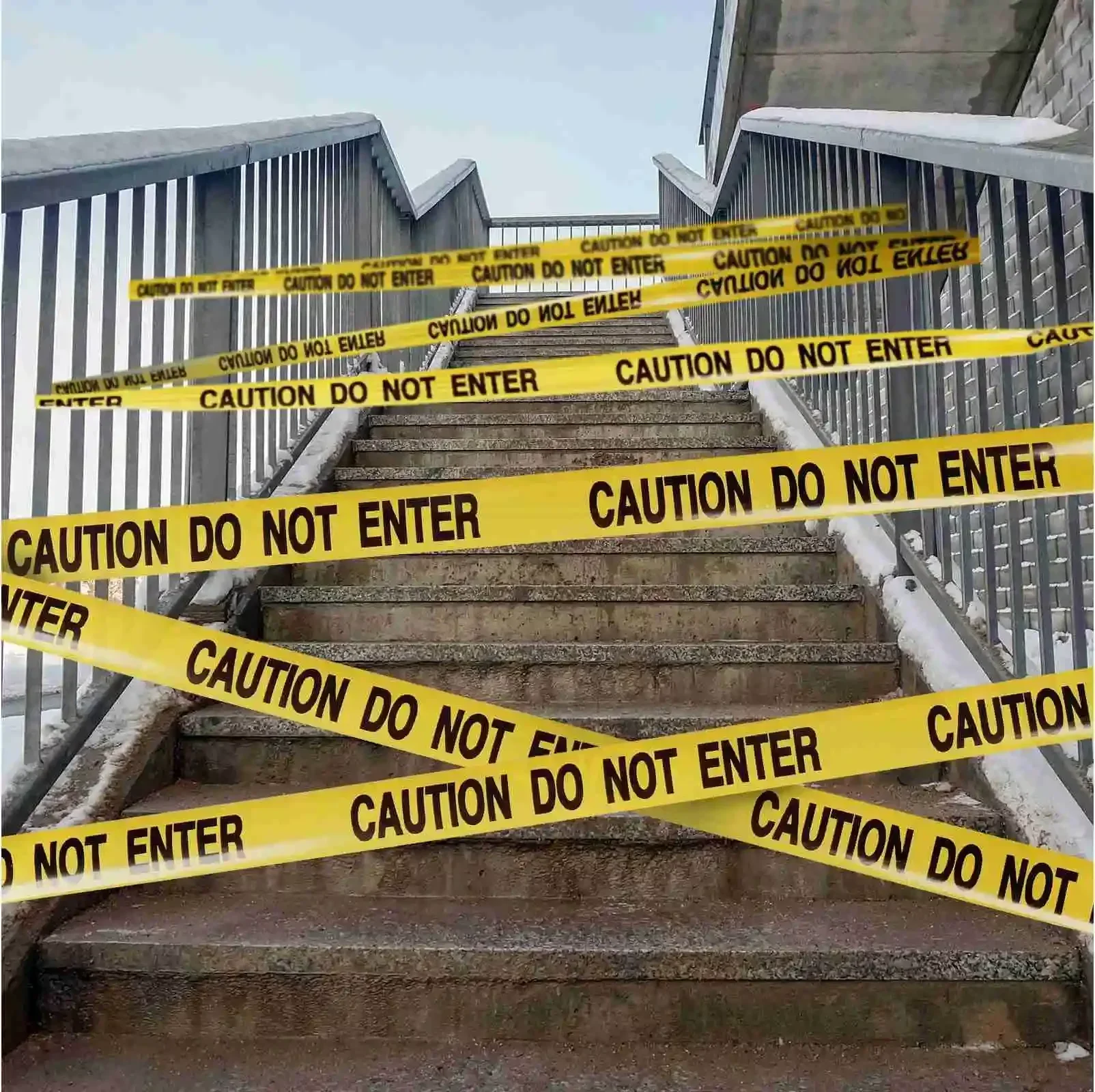 2Pcs Yellow Caution Tape Plastic 3in X 1000ft Safety Tape Set for Barricades Construction Site