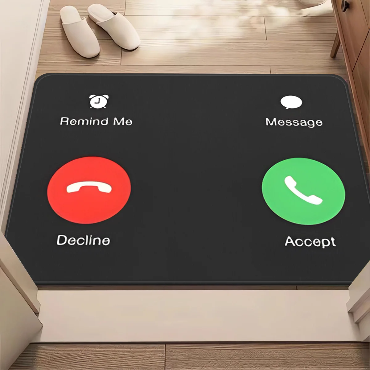 1pc Call Reminder Pattern DoorMat, Non-slip Floor Mat, Suitable for Living Room, Bedroom, Bathroom, Holiday Home Decoration
