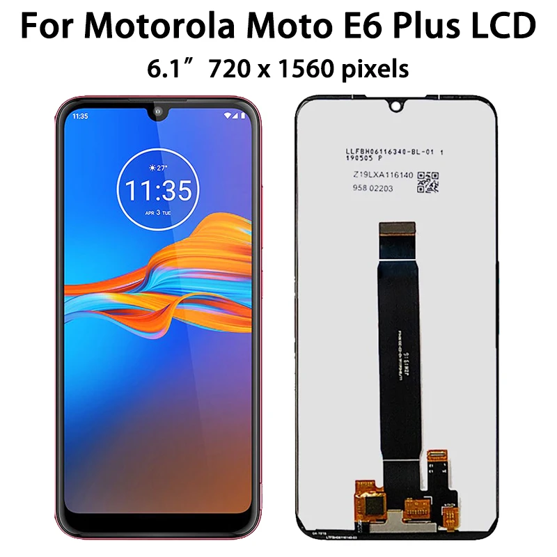 Original For Motorola Moto E6 Plus XT2025-1-2 LCD Touch Screen Digiziter Assembly For Moto E6Plus LCD PAGA0004 With Frame