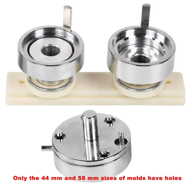 Button Mould 25mm/37mm/44mm/58mm/75mm DIY Metal Interchangeable Die Mould Punch Press Mould for Button Maker Badge Machine
