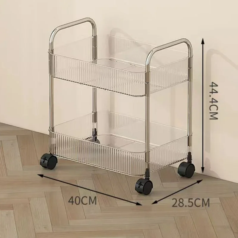 Mobile Shelf with Wheel Multi-Layers Storage Rack Home Trolley for Snacks Cosmetic Sundries Organizer 2/3/4 Tiers Rolling Cart