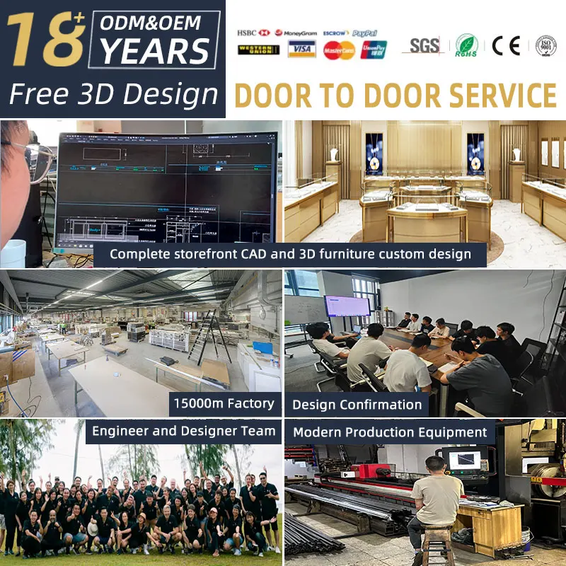 مخصص. الحديثة تصميم خزانة زجاجية معرض المجوهرات متجر عرض الأثاث مراكز التسوق عداد عرض المجوهرات #2