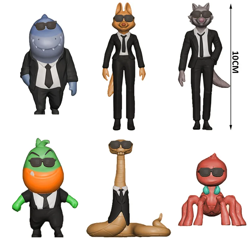 6pcs The Bad Guys Alliance Handmade Big Bad Wolf Greedy Snake Hot Selling Cartoon Anime Peripheral Doll