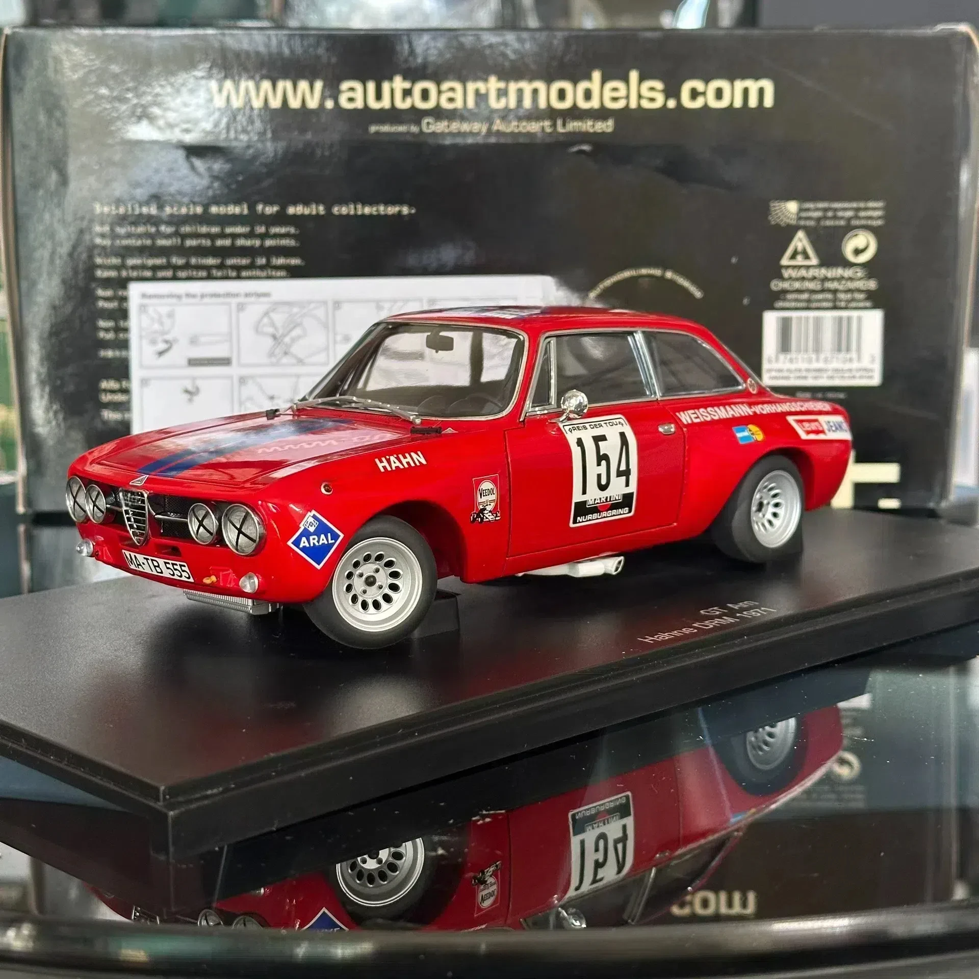 Autoart 1:18 GT Am Hahne DRM 1971 No.154 Simulation Limited Edition All Open Alloy Metal Static Car Model Toy Gift