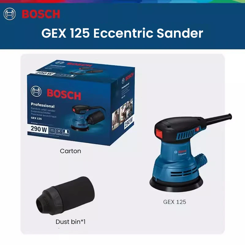 Bosch GEX125 Random Orbit Sander Eccentric Sanding Machine Wood Painted Metal Plastered Power Tools