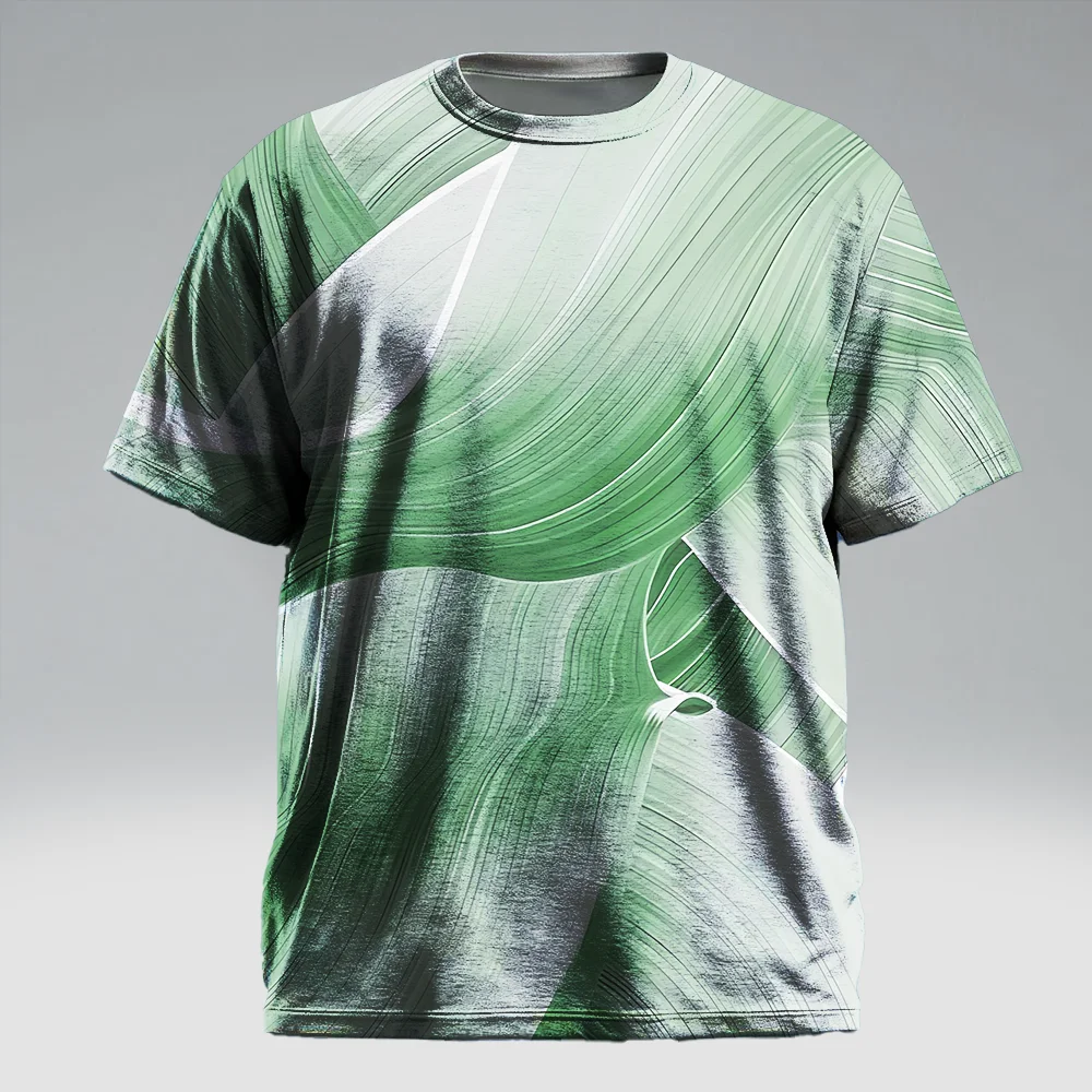 

S-9xl plus size Men's Short Sleeve T-Shirt: Coconut Tree Vibe - Sleek Tropical Palm Prints, Wrinkle-Resistant,