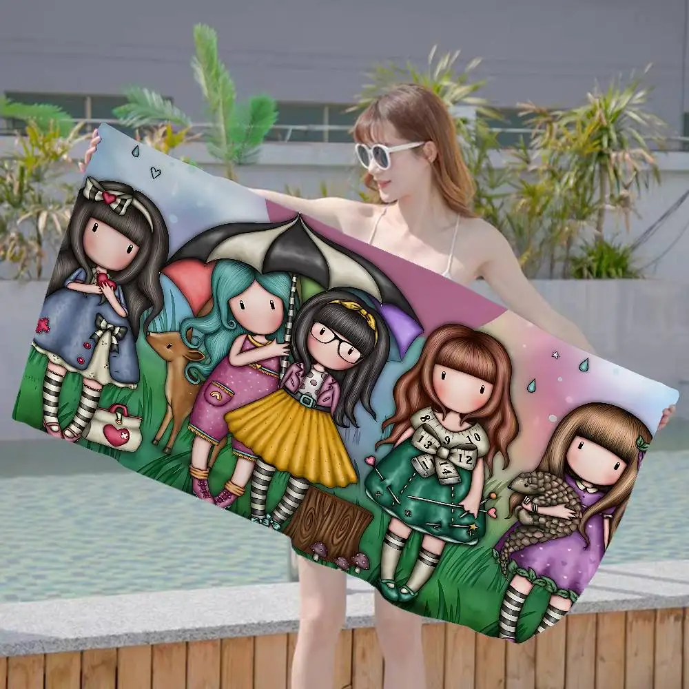 Cute Gorjusses Cartoon S-Santoro Big Microfiber Beach Towels Quick Dry Towel Sand Beach Towels Pool for Travel Swim Pool Yoga