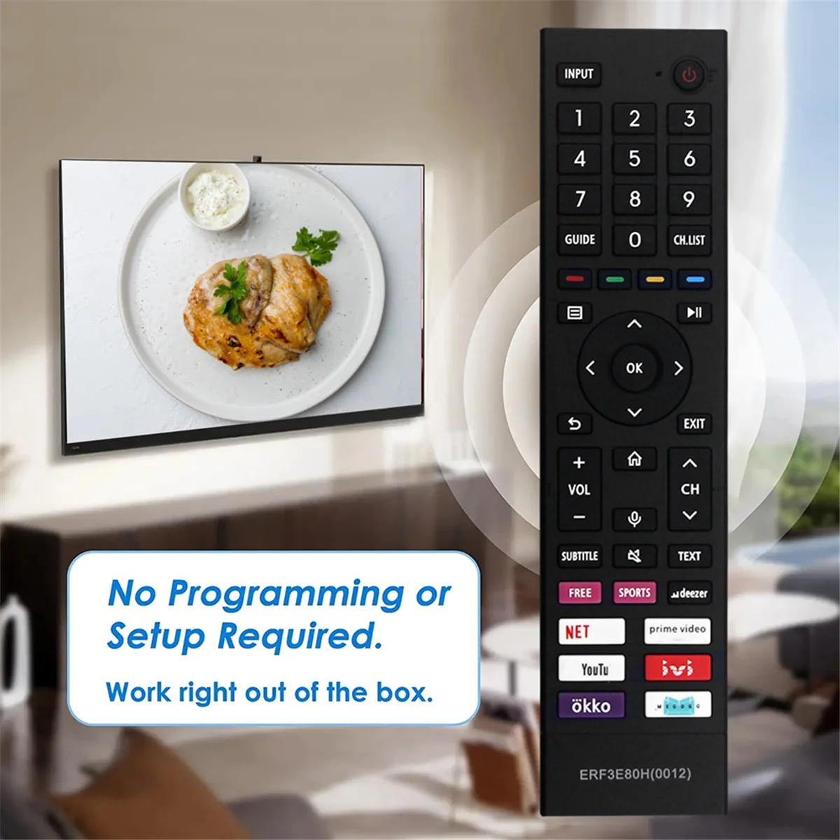 SYJZ Vervang ERF3E80H Afstandsbediening voor Hisense TV 43A6BG 43A6G 50A6BG 50A6G 55A6G