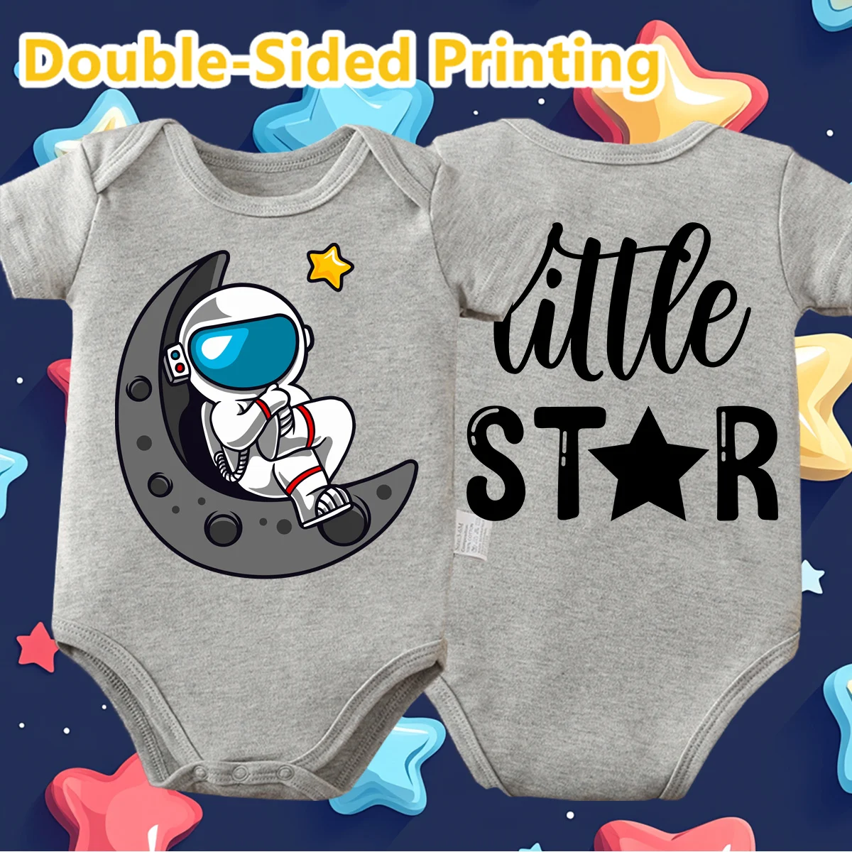 

100% хлопок, двустороннее милое боди с принтом астронавта, удобные комбинезоны для ребенка, комбинезон для новорожденных от 0 до 12 месяцев