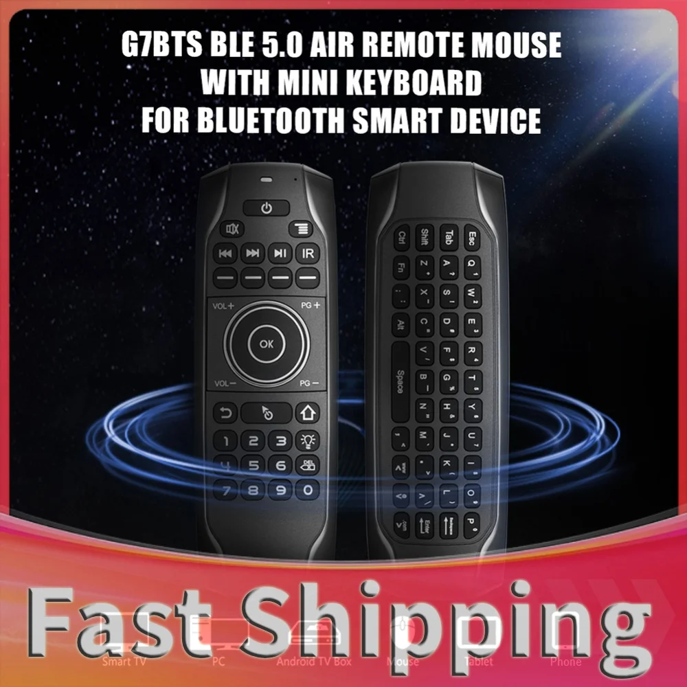 Air Mouse Backlight Remote Control Bluetooth-compatible 3.7-4.2V IR Backlight Remote Control Micro USB Charging for PC Projector