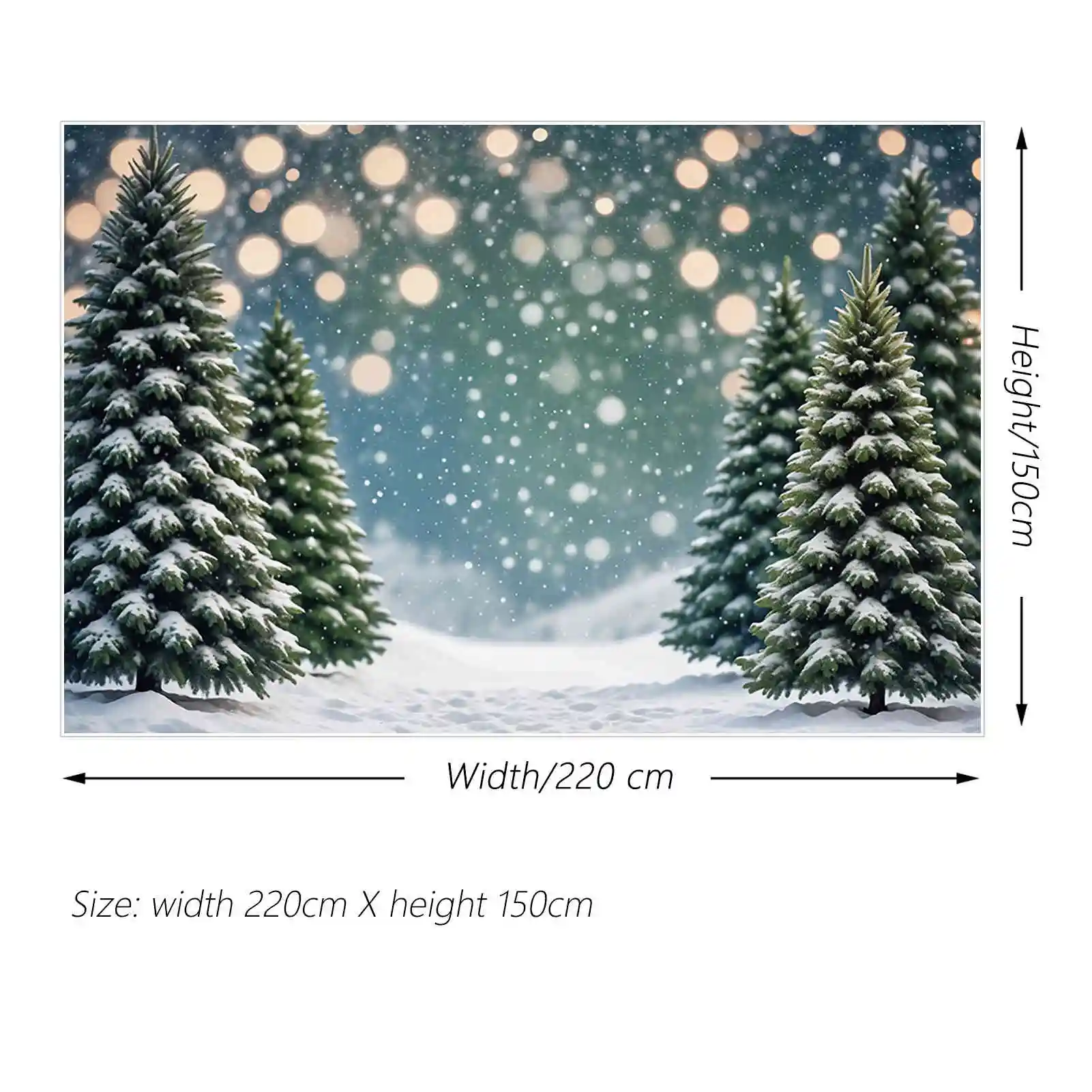 MOON.QG Christmas Forest Tree Backdrops Winter Snow Field Bokeh Outdoor Background Custom Party Decoration Photo Zone Supplies