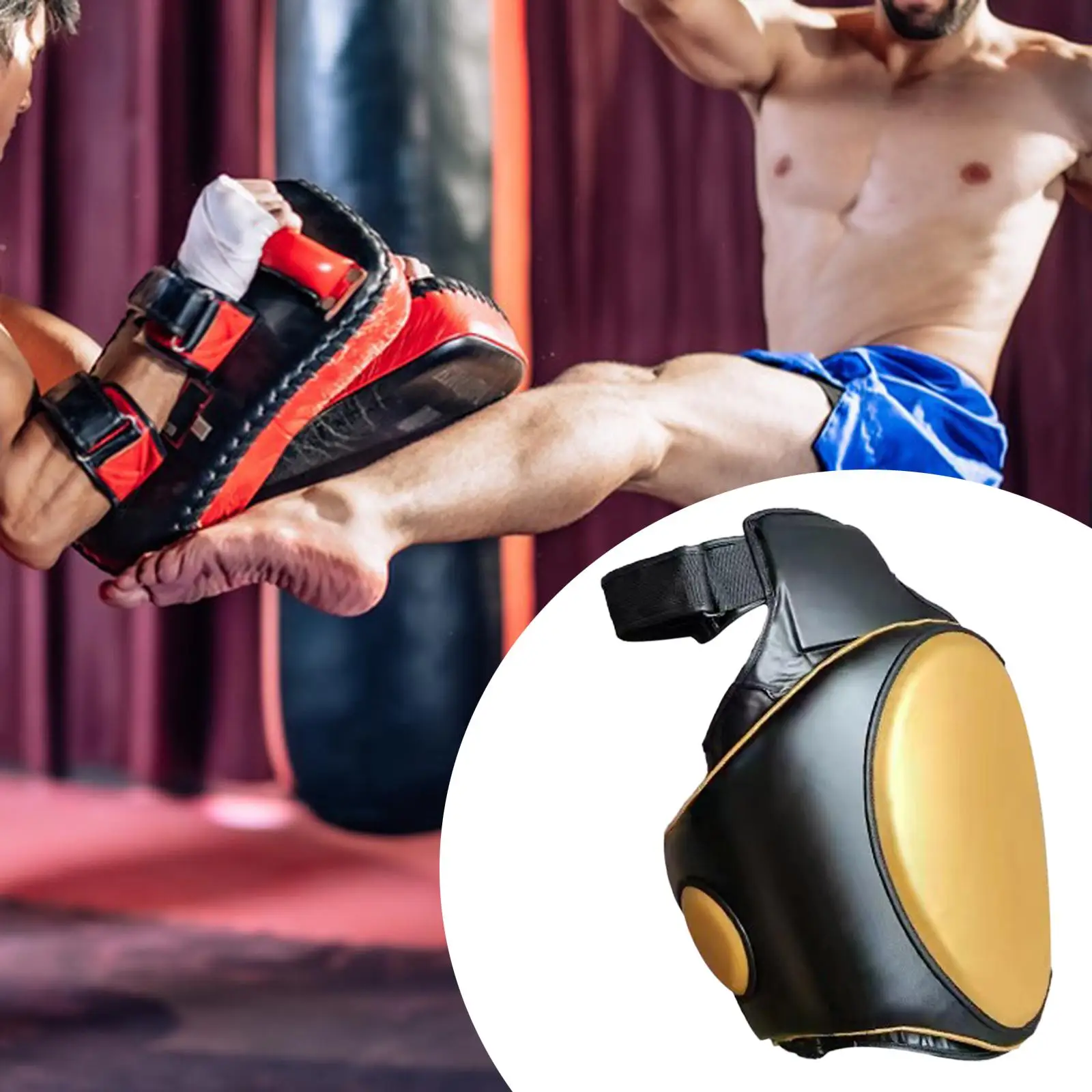 

Kickboxing Thigh Pad Body Protector PU Leather Versatile Thickened Protect Pad for Karate Taekwondo Boxing Training Equipment