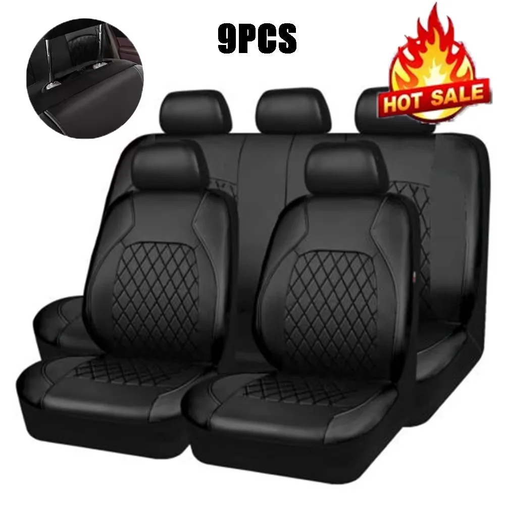Universal Car Seat Cover PU Leather Car Seat Cushion Full Surround Protective Pad Fits Car Suv Pickup Truck Seat Accessories