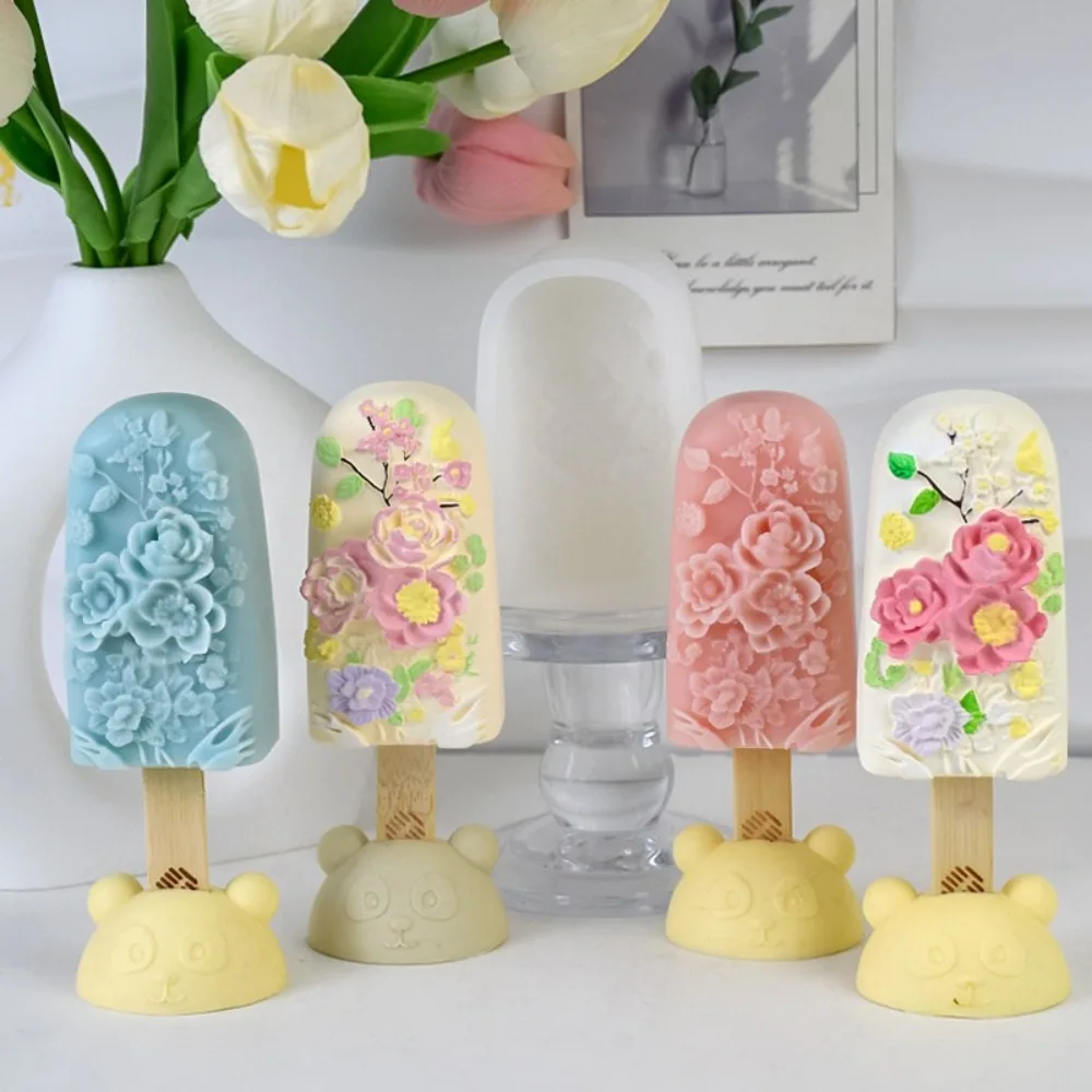 

Food Grade Ice Cream Mold Soft Durable Popsicle Mold Chinese Carved Flower Silicone Food Mold
