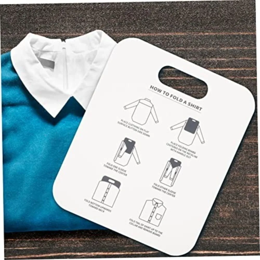 White Quick-Fold Clothes Board Plastic Durable Tshirt Folding Board Time Saving PP Cardboard Shirt Folding Board Home Use