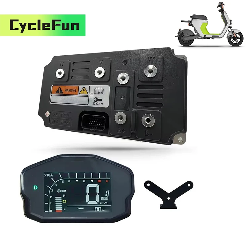 

Контроллер двигателя ЭБУ VOTOL EM550 Boost 1000A Peak 1700A 14-18 кВт с дисплеем DKD для комплектов для переоборудования электрического мотоцикла и скутера