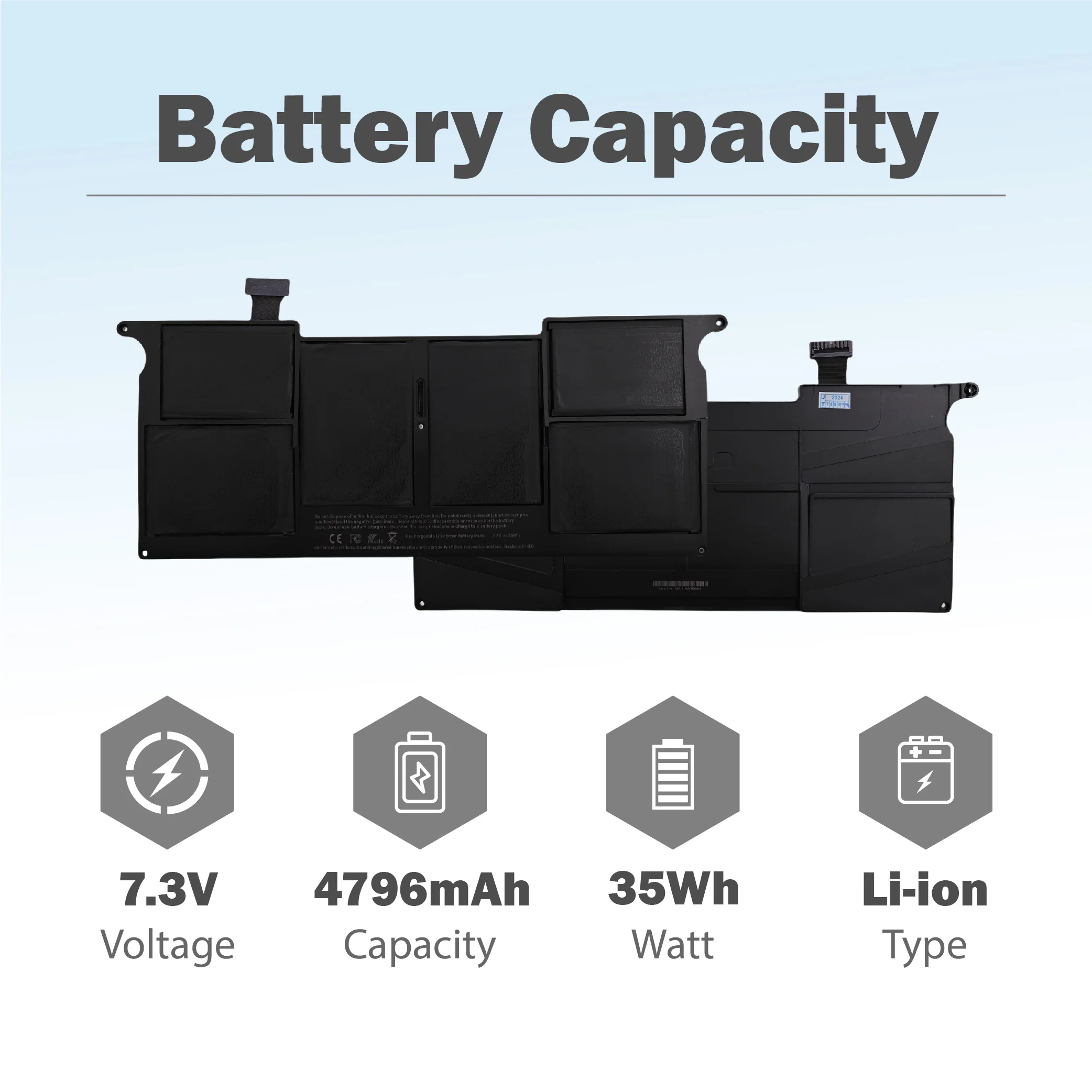 A1406 7.3V 4796mAh 35Wh A1495 A1375 Replacement Laptop Batttery For Macbook 11 inch Version Mid 2011 2012 2013 Early 2014 2015 V